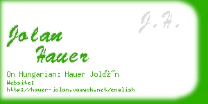 jolan hauer business card